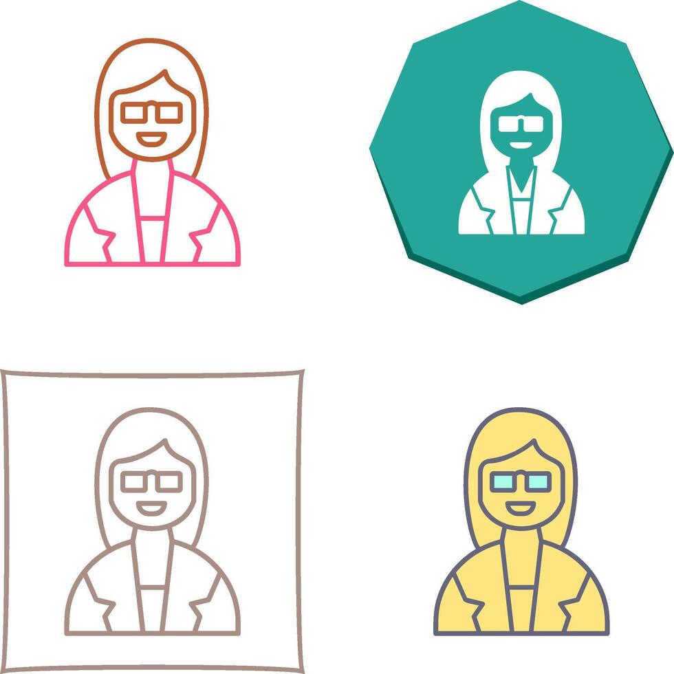 Unique Female Professor Icon Design vector