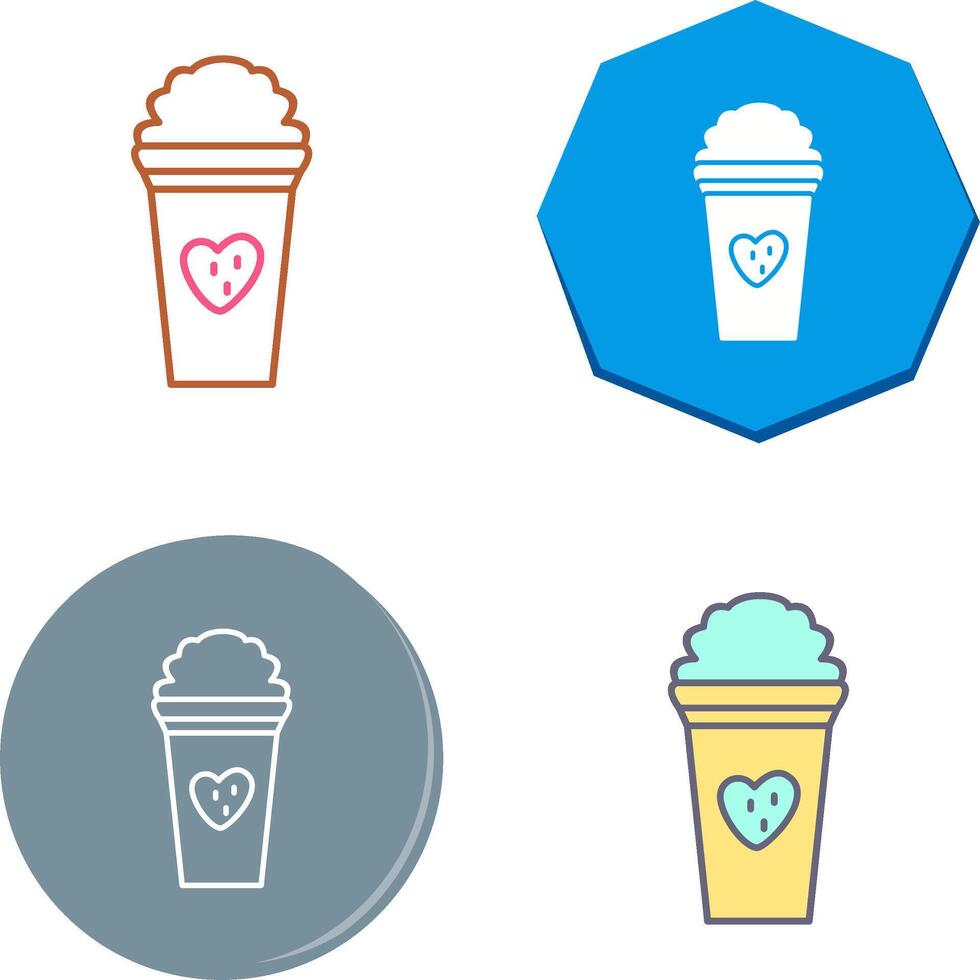 Unique Strawberry Milkshake Icon Design vector