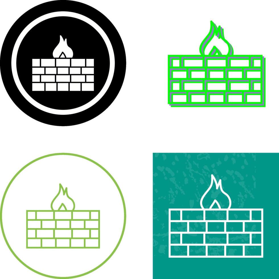 Unique Firewall Icon Design vector