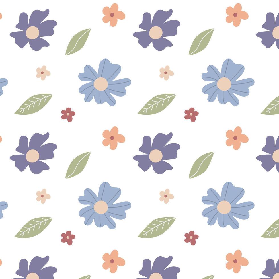 Seamless pattern with flowers, Creative texture for fabrics, packaging, textiles, wallpaper, clothing, floral pattern vector