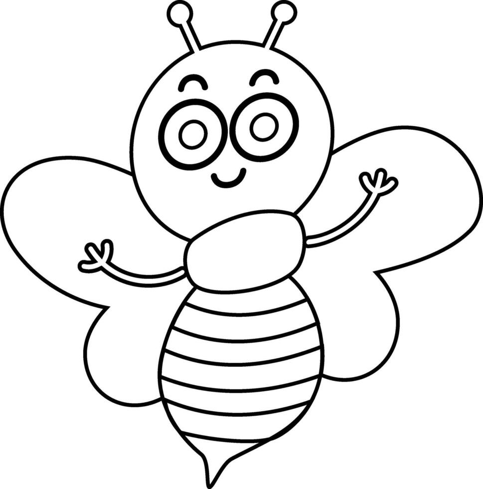 Bee drawing line design summer. vector