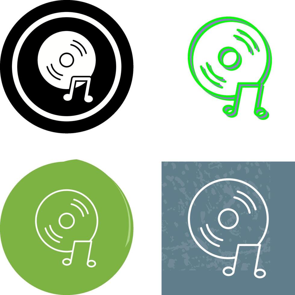 Unique Music CD Icon Design vector