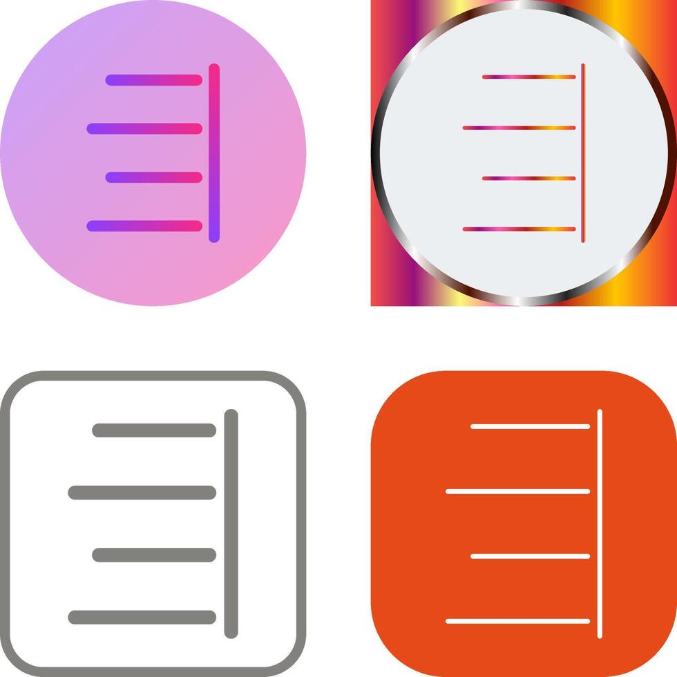 Unique Right Align Icon Design vector