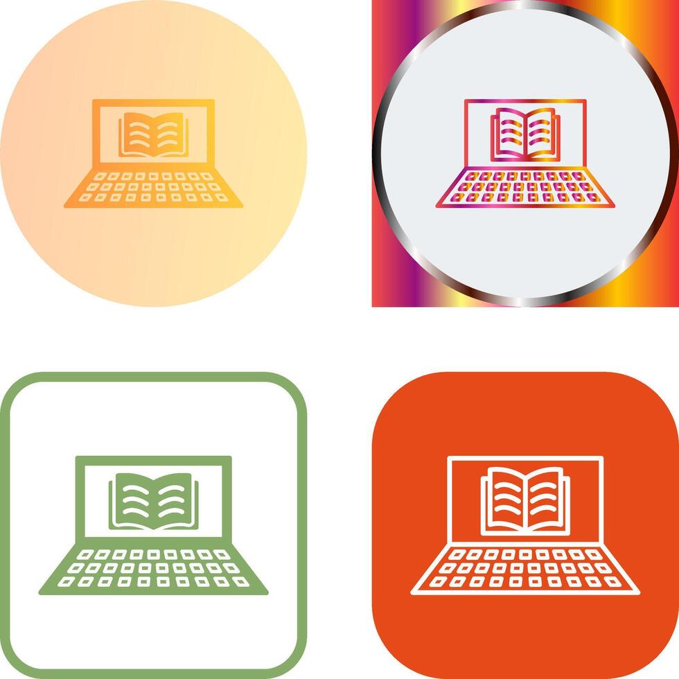 Unique Online Books Icon Design vector