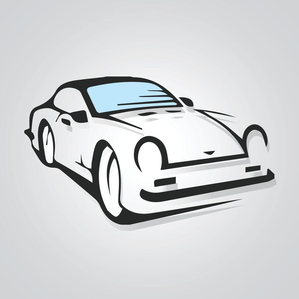 Car icons, vintage cars, unique icons, and a car logo with a silver background, Illustration vector