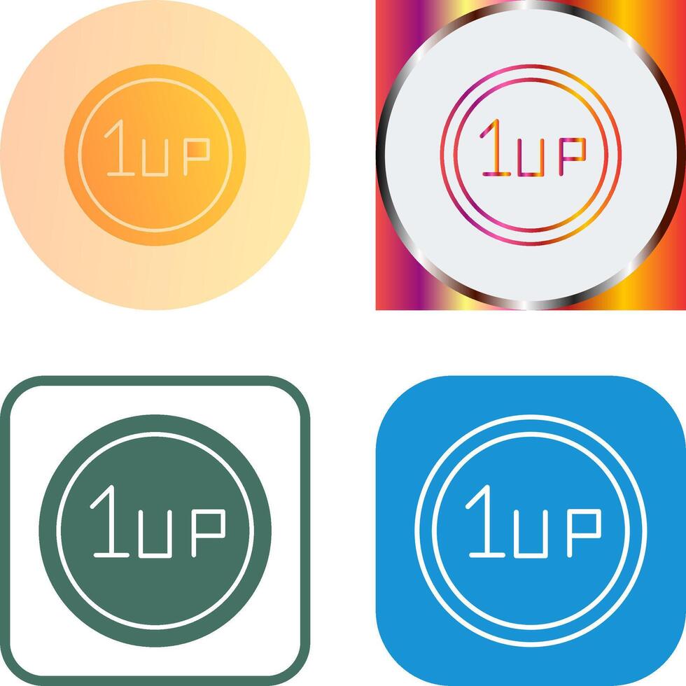 Unique 1UP Icon Design vector