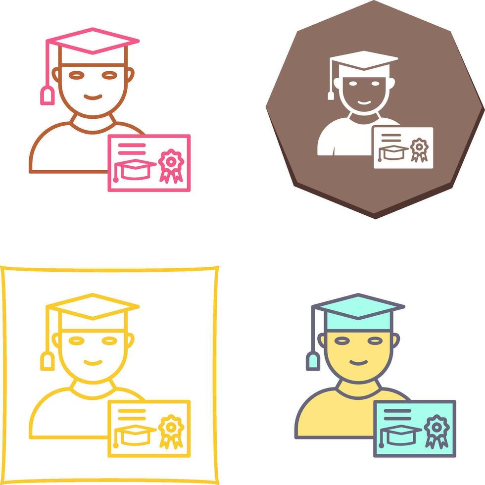 Unique Receiving Degree Icon Design vector