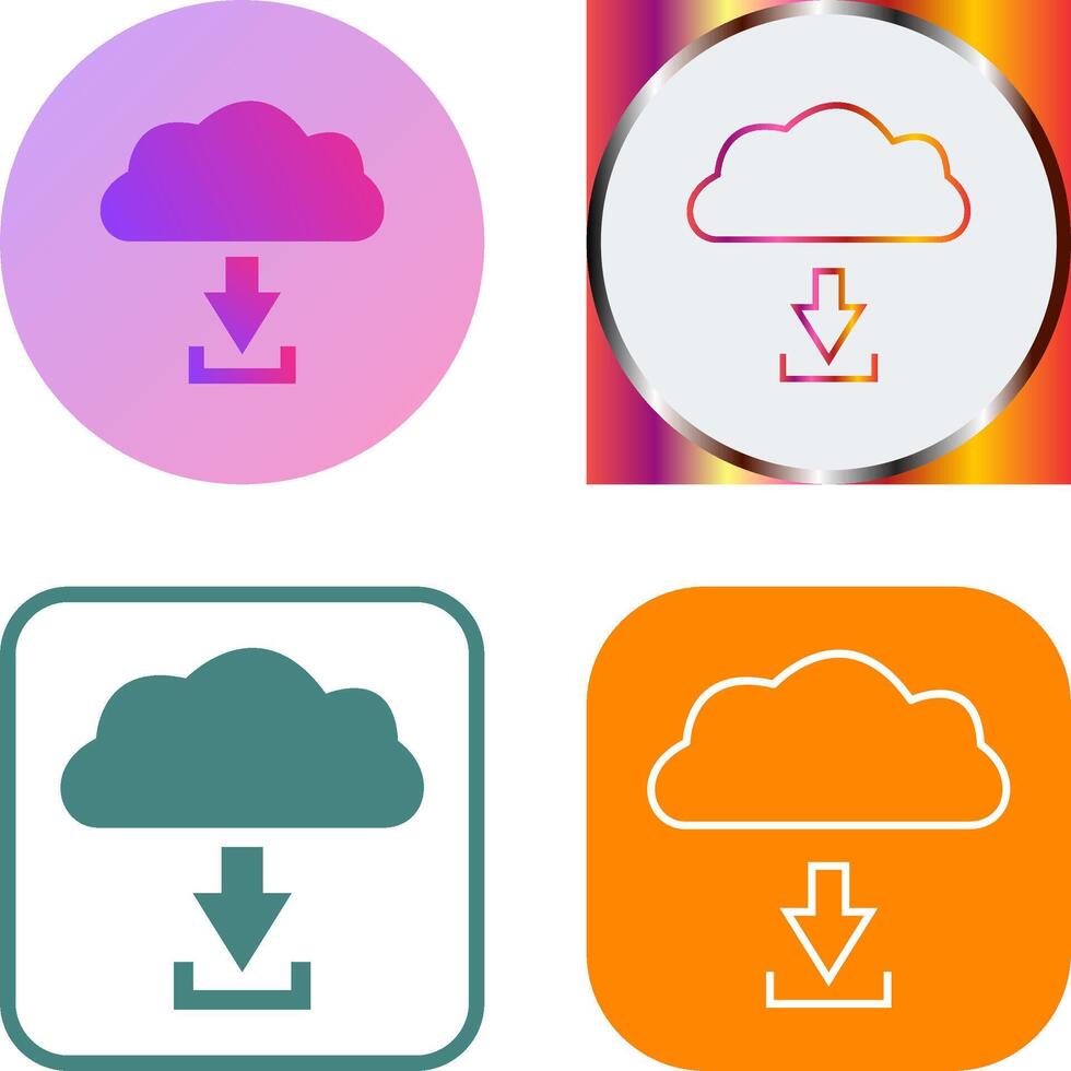 Unique Download from Cloud Icon Design vector