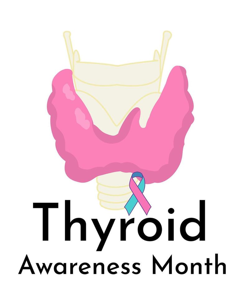 Thyroid Awareness Month, vertical poster for a medical event, an important date vector