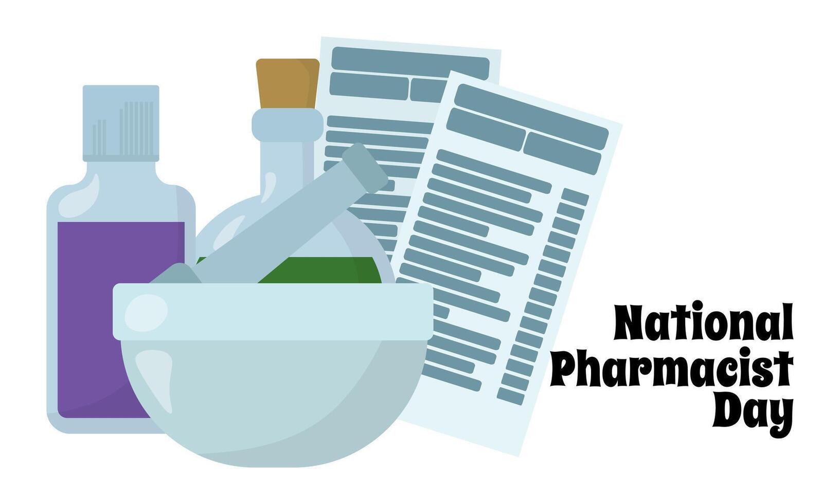 National Pharmacist Day, idea for a poster or banner design for a medical theme vector