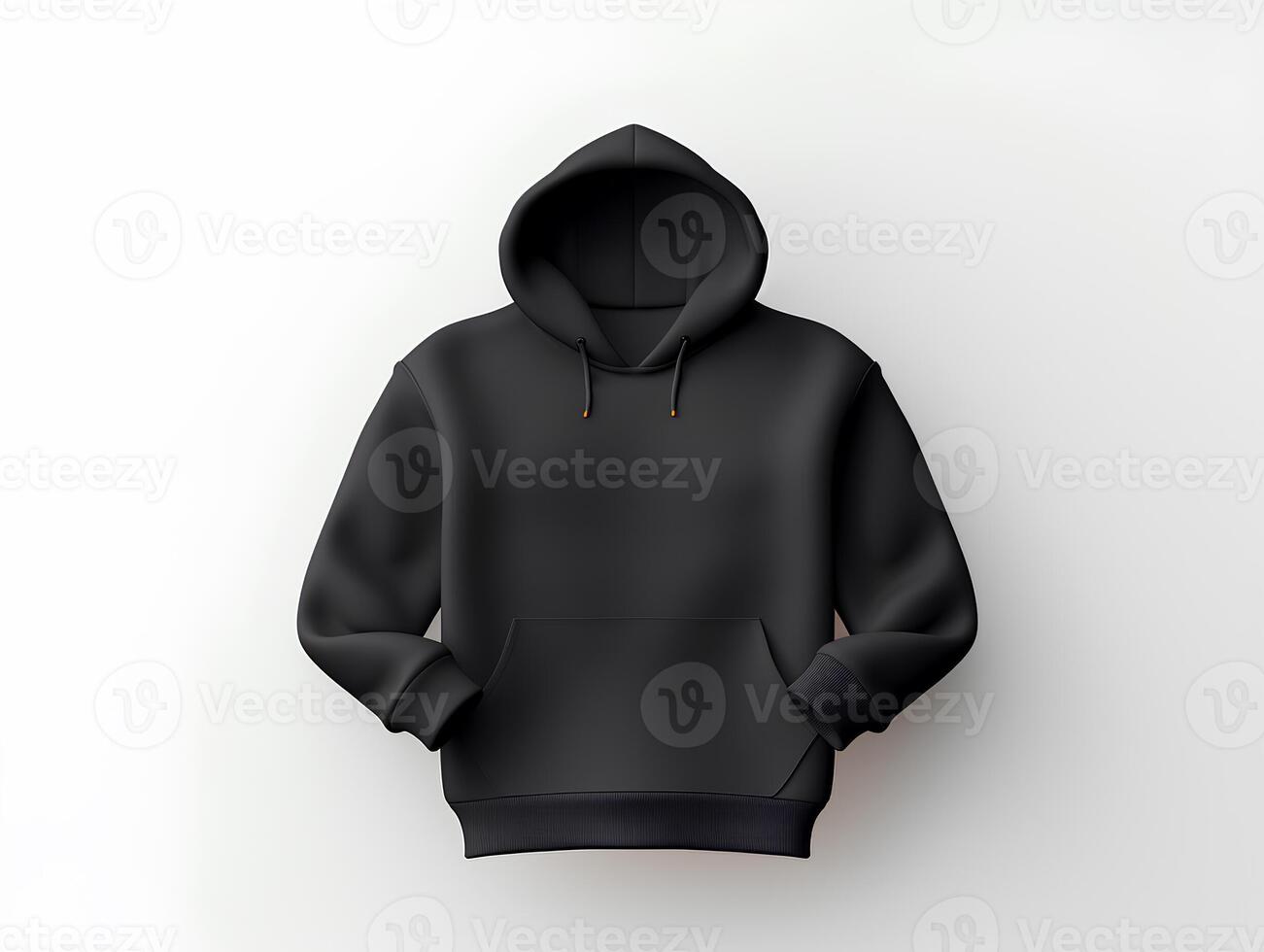 black hoddie mockup on white clean background photo