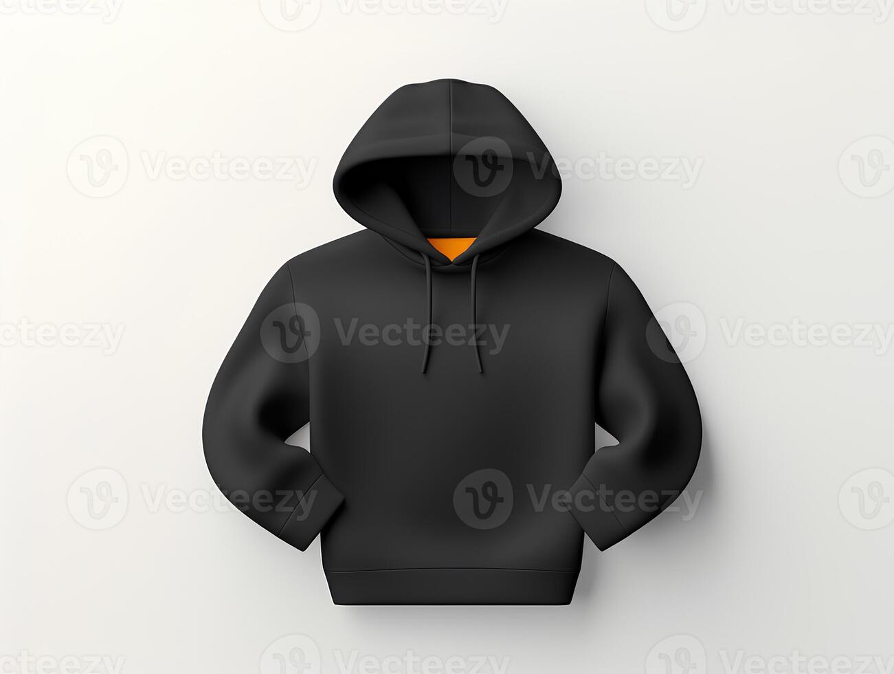 black hoddie mockup on white clean background photo