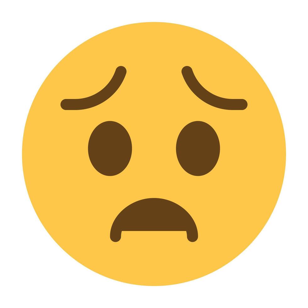 Worried Face Emoji Icon vector