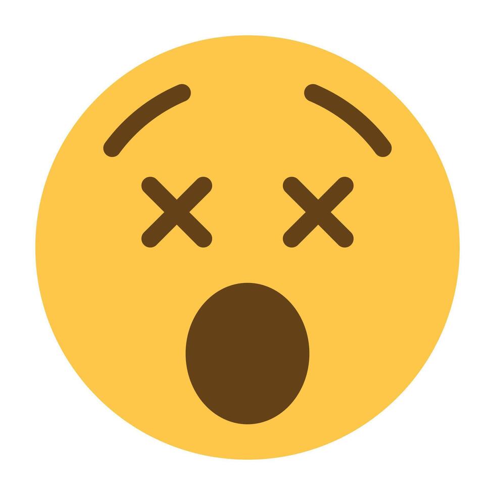 Shocked Face Emoji Icon vector