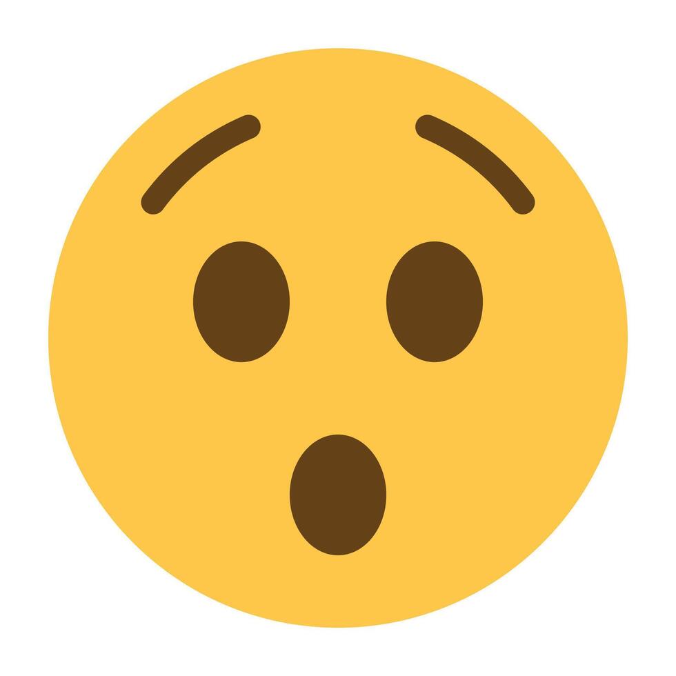 Hushed Face Emoji Icon vector