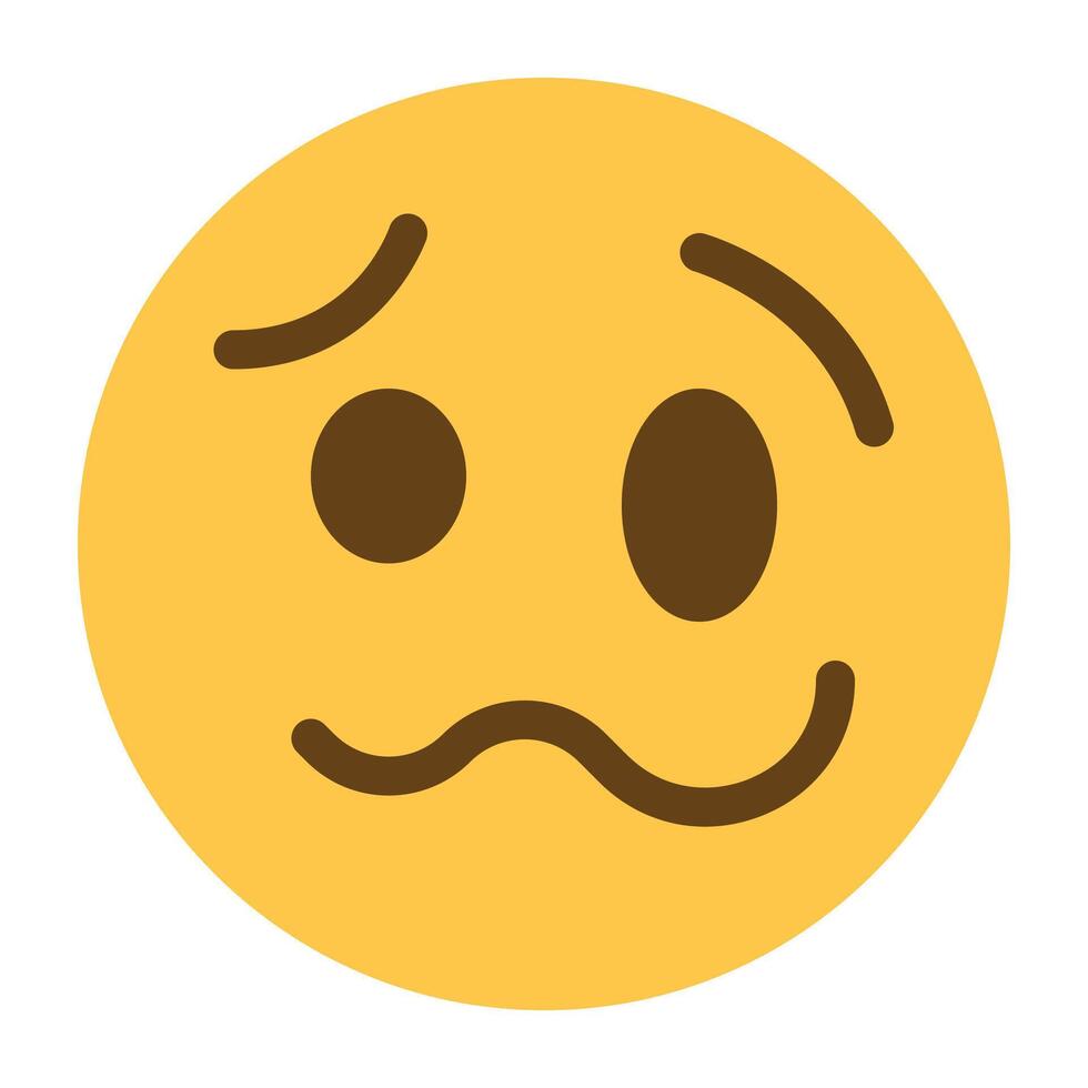 Tipsy Face Emoji Icon vector