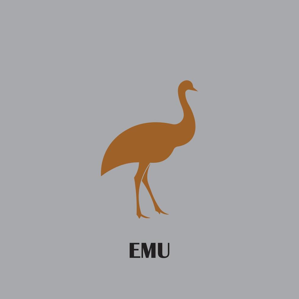 emu bird logo with minimalistic design vector