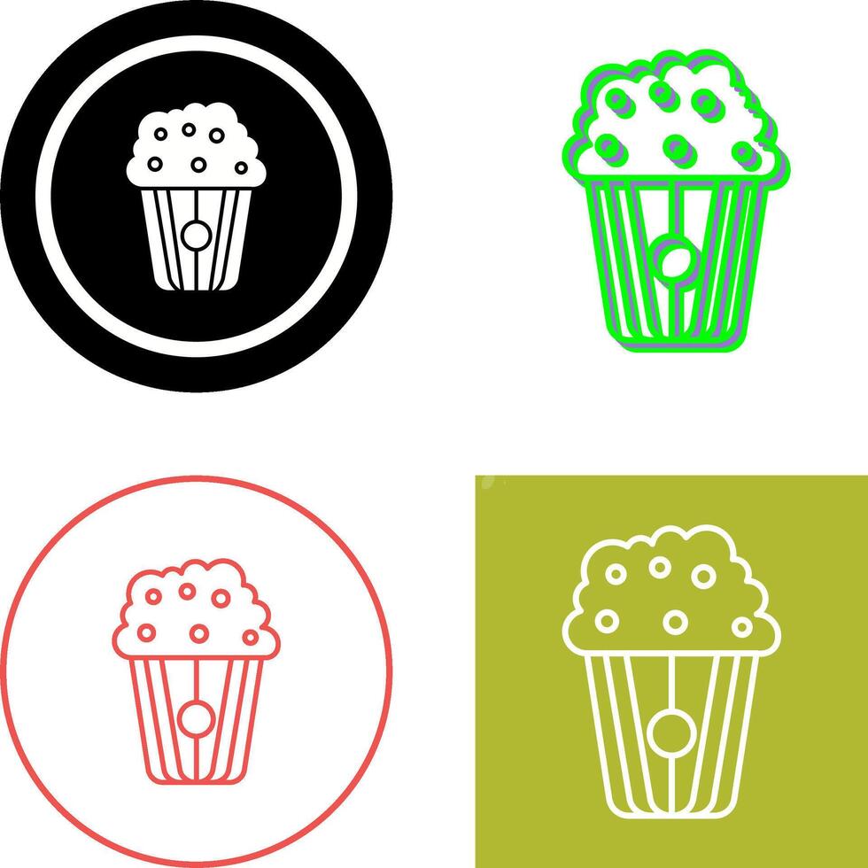 Pop corn Icon Design vector