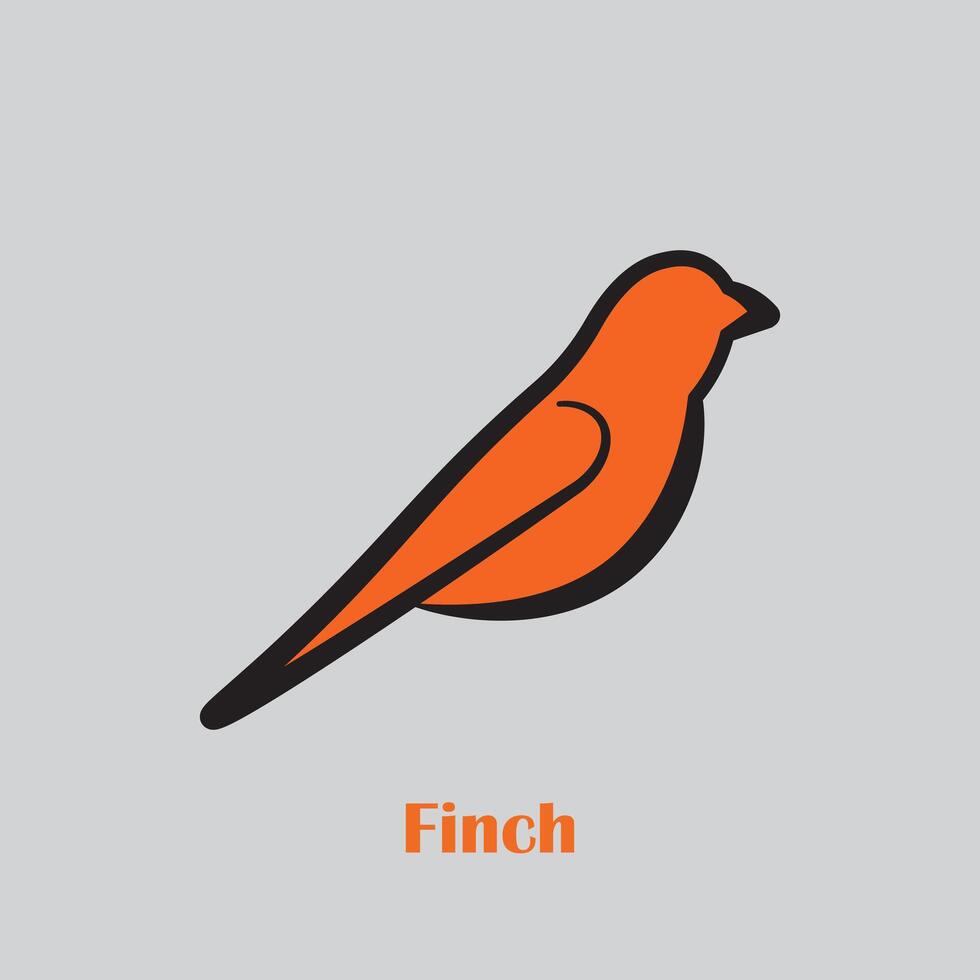 finch bird logo design vector