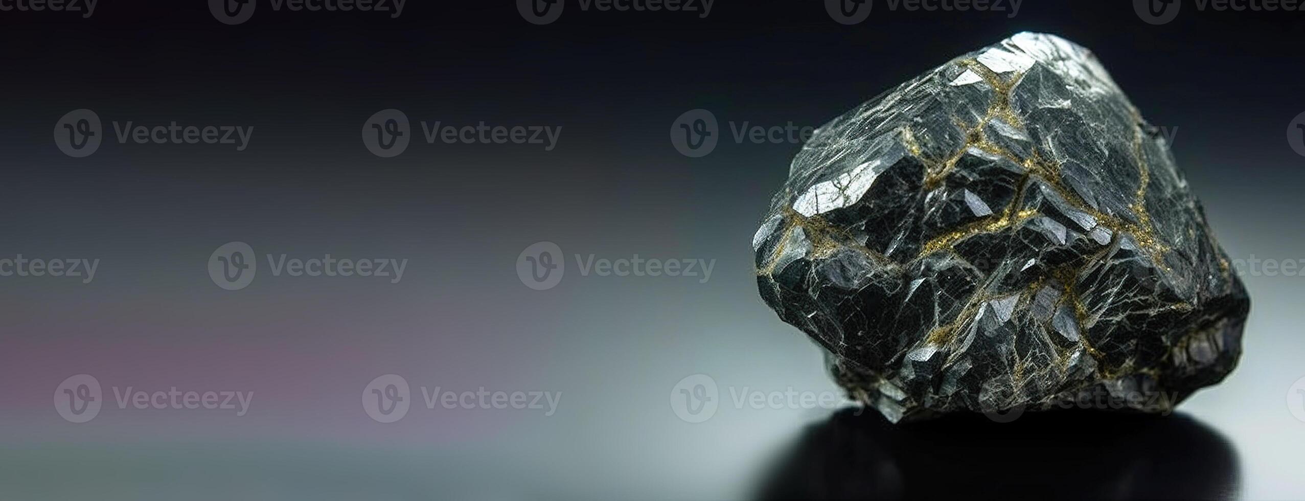 Hutchinsonite is rare precious natural stone on black background. . Header banner mockup with space. photo