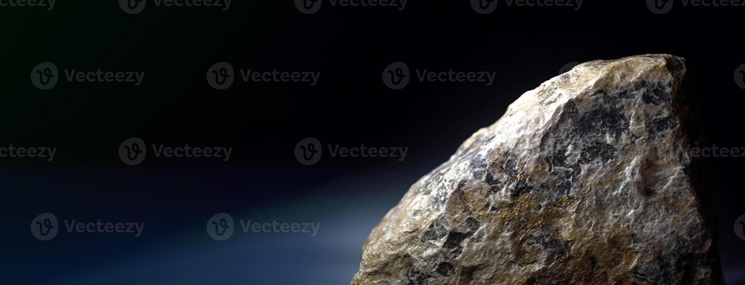 Pabstite is a rare precious natural stone on a black background. . Header banner mockup with space. photo