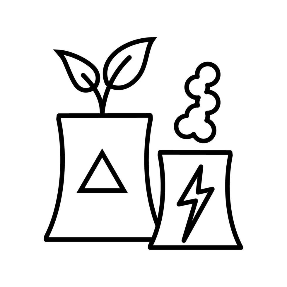 Power station icon. Eco friendly technologies Icon, green energy and environment protection concept Illustration vector