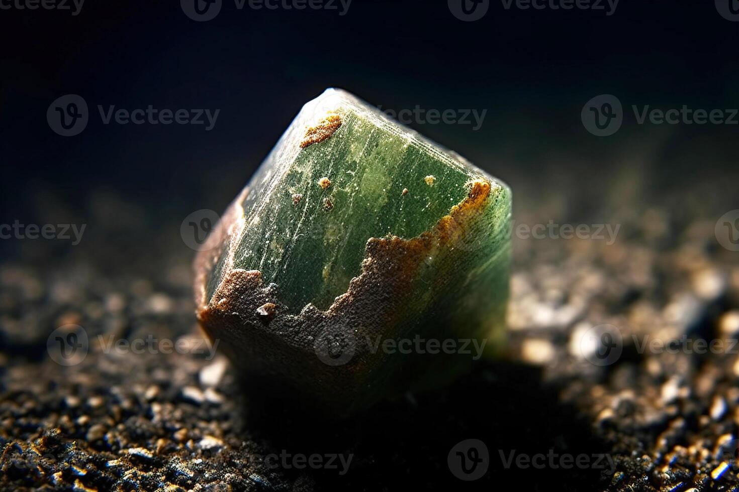 Greenockite is rare precious natural stone on black background. . Header banner mockup with space. photo