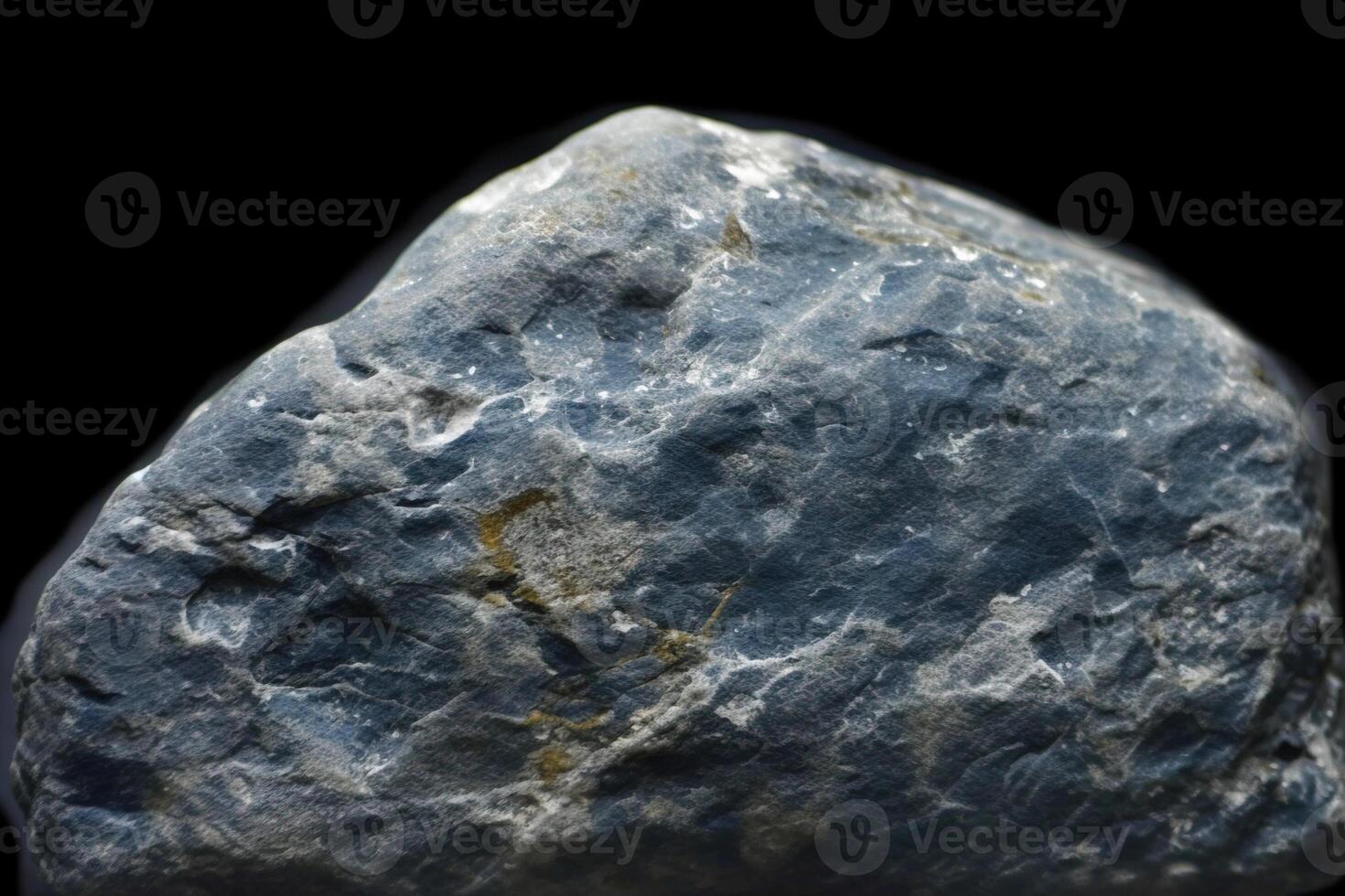 Ilsemannite is rare precious natural stone on black background. . Header banner mockup with space. photo