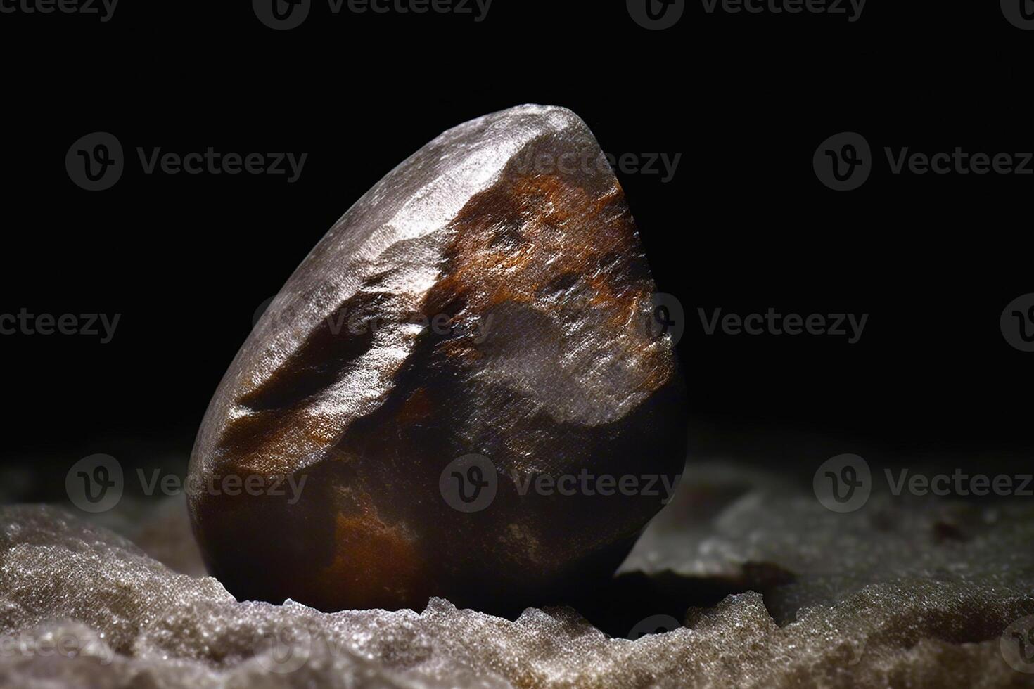 Yeelimite fossil mineral stone. Geological crystalline fossil. Dark background close-up. photo