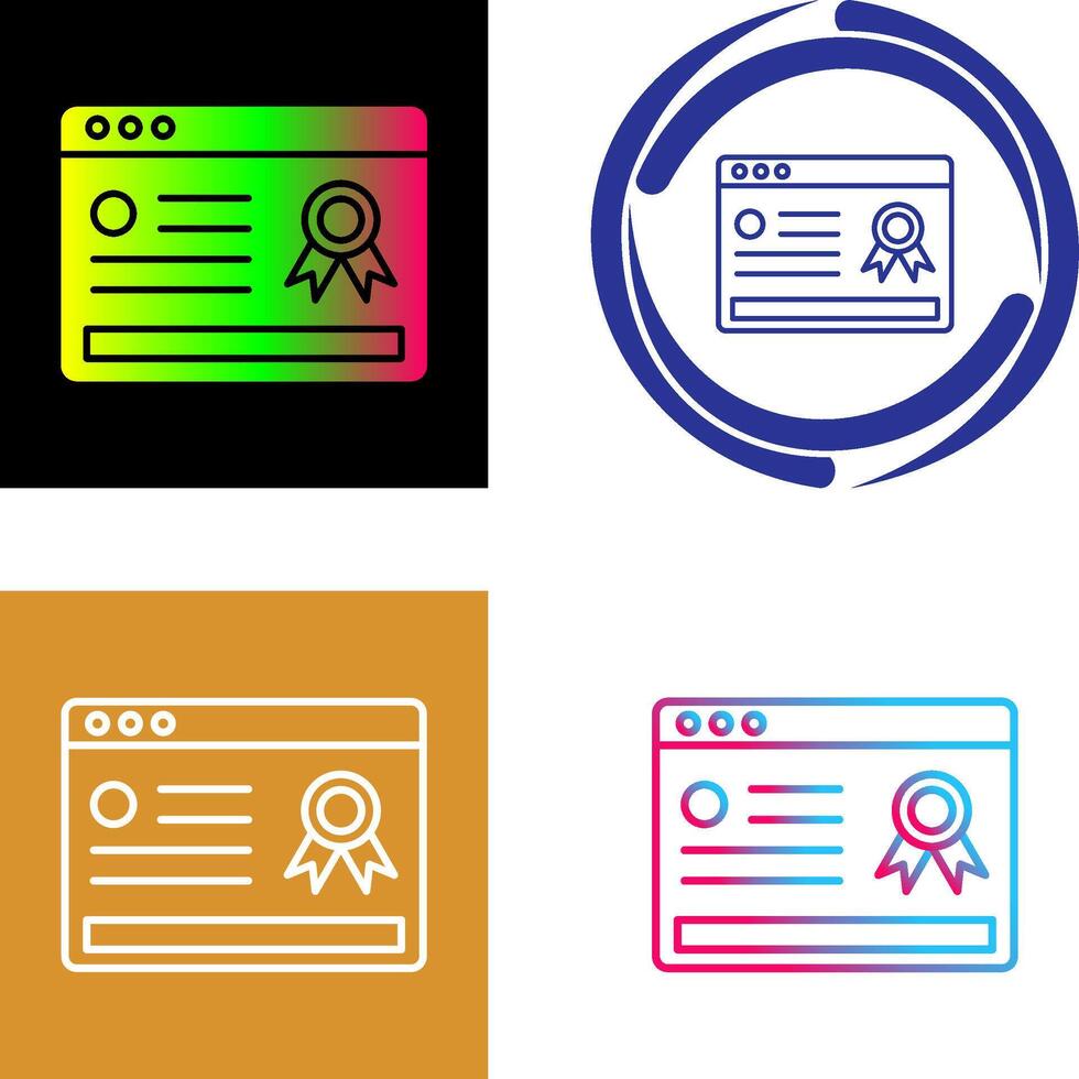 Online Certificate Icon Design vector
