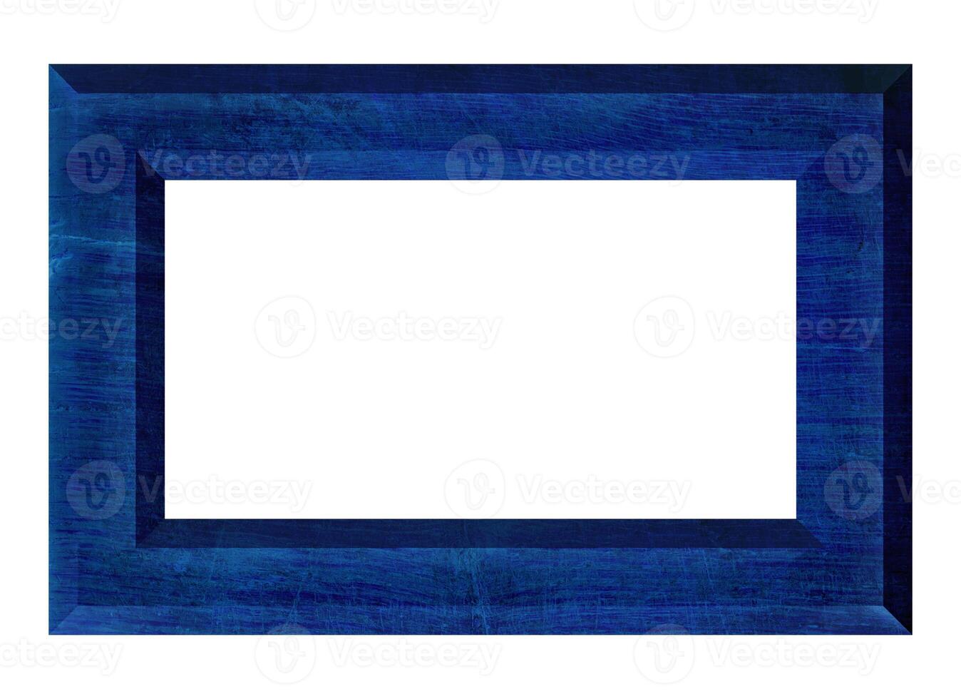 Blue blank wall hanging rectangular wooden picture and photo frame