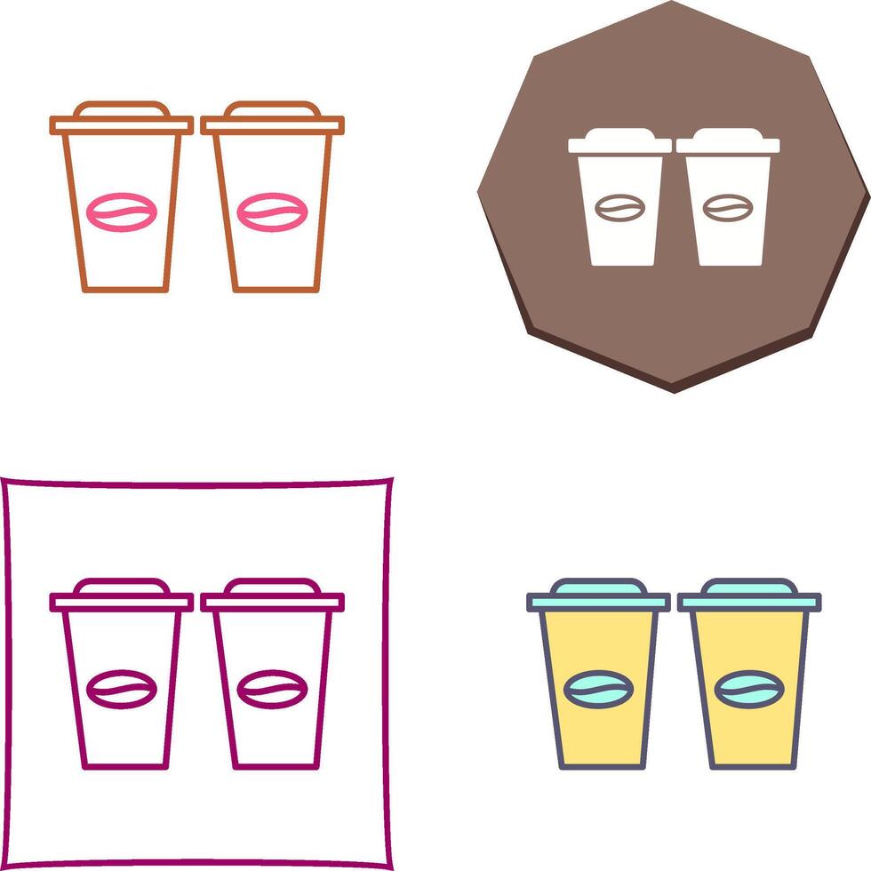 dos cafés icono diseño vector