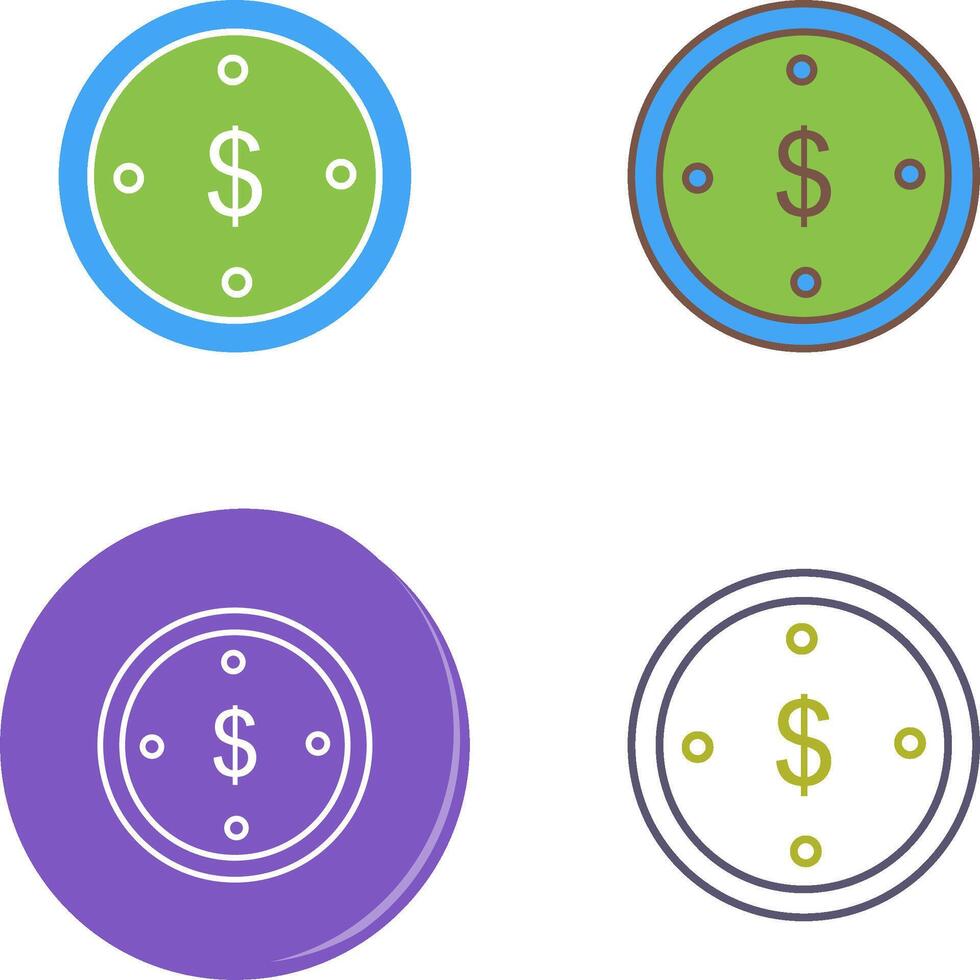 Dollar Coin Icon Design vector