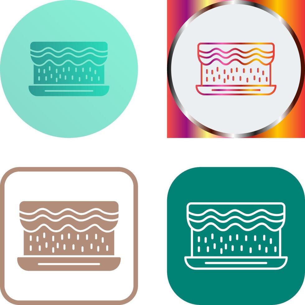 Unique Cream Cake Icon Design vector