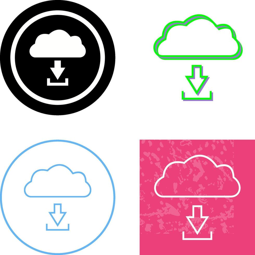 Unique Download from Cloud Icon Design vector