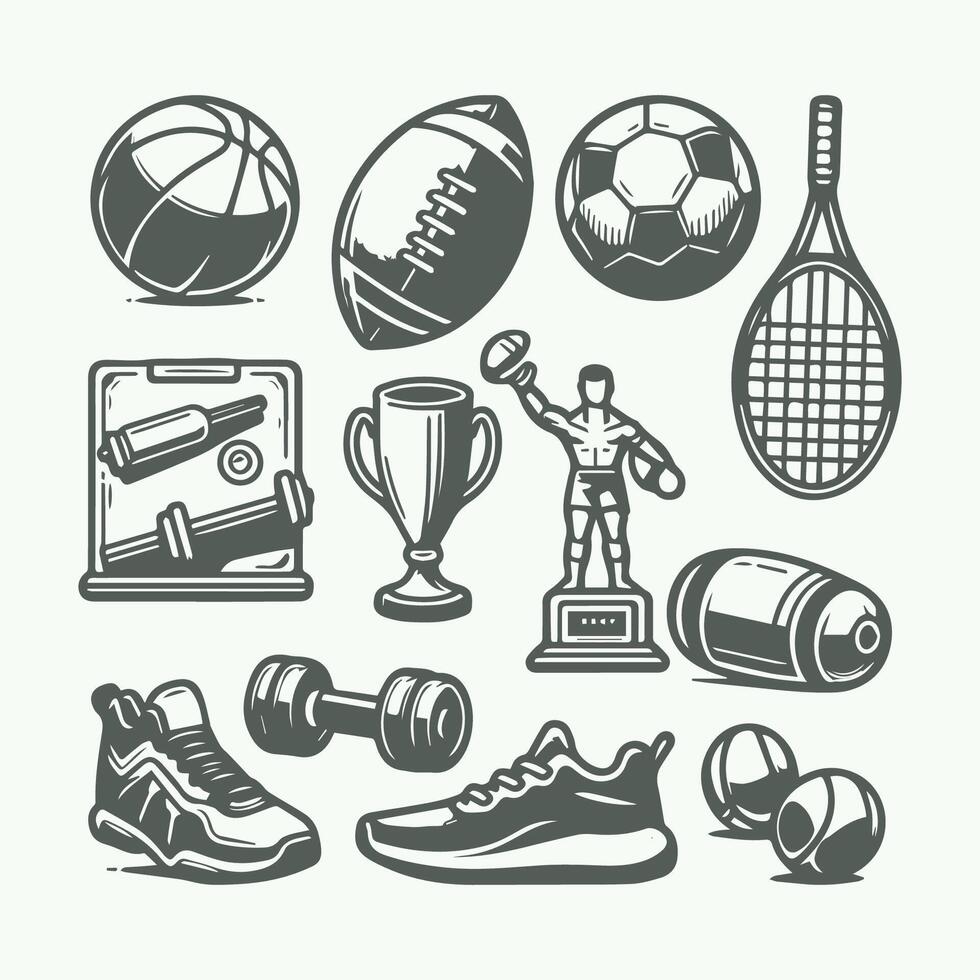 Sport Icon and Symbol Monochrome vector