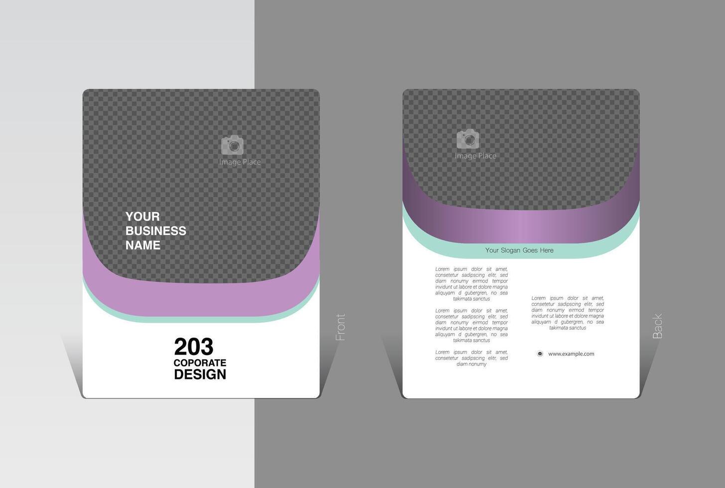 Abstract brochure design with curve image place vector