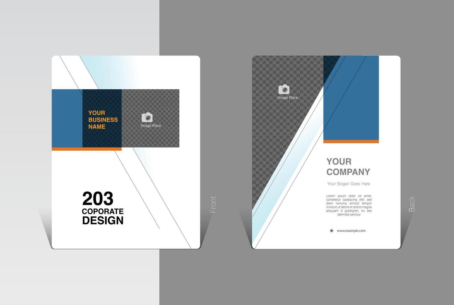 Abstract modern brochure design with slant lines vector
