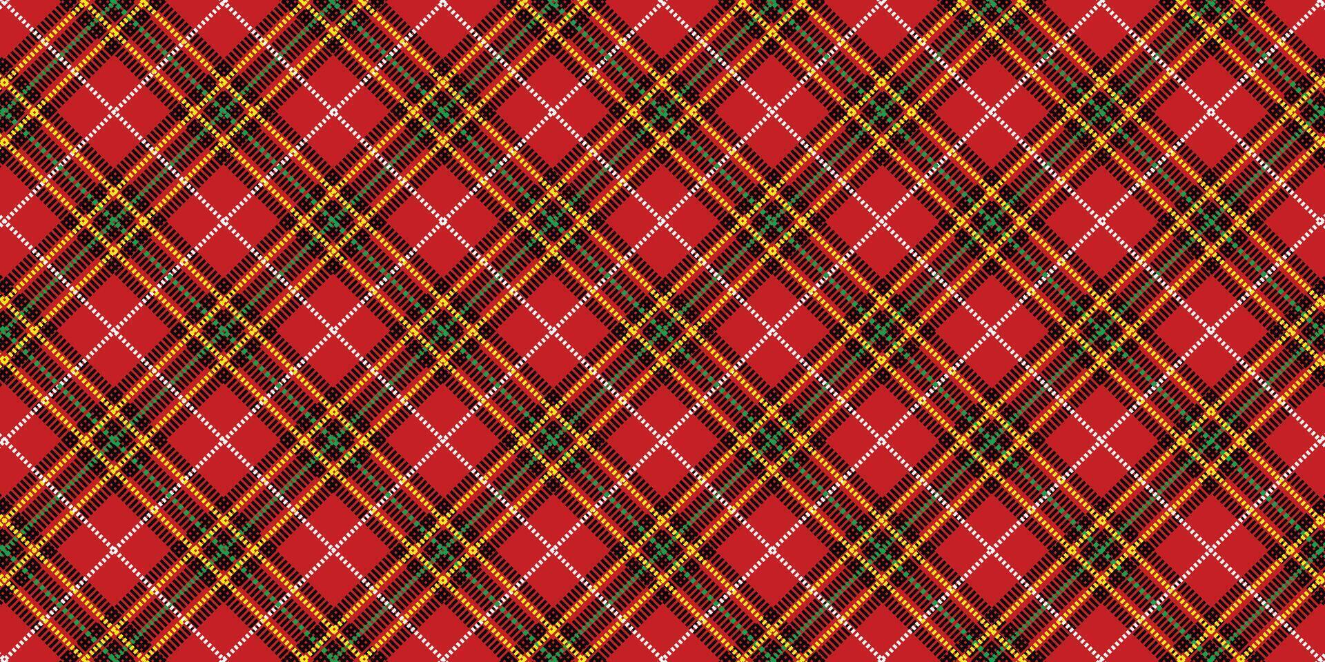 Red Black Yellow White Lumberjack plaid seamless pattern vector
