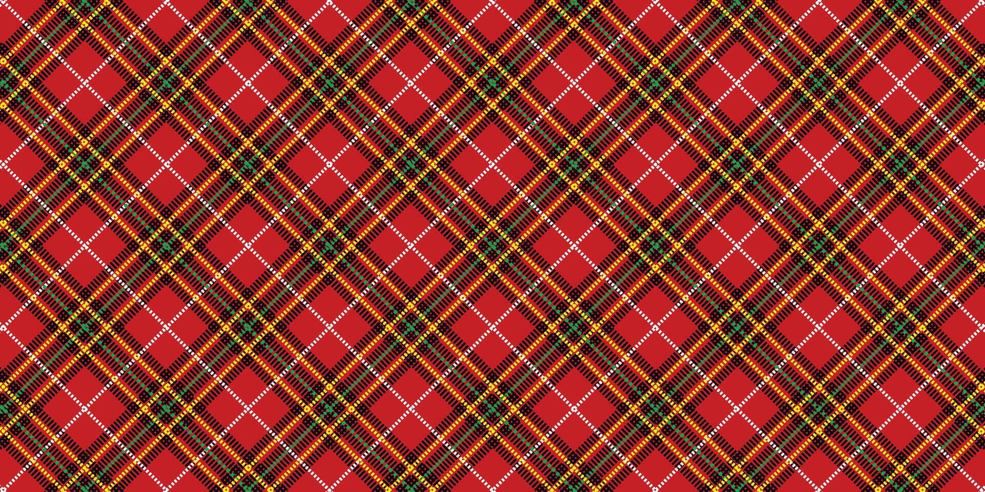 Red Black Yellow White Lumberjack plaid seamless pattern vector