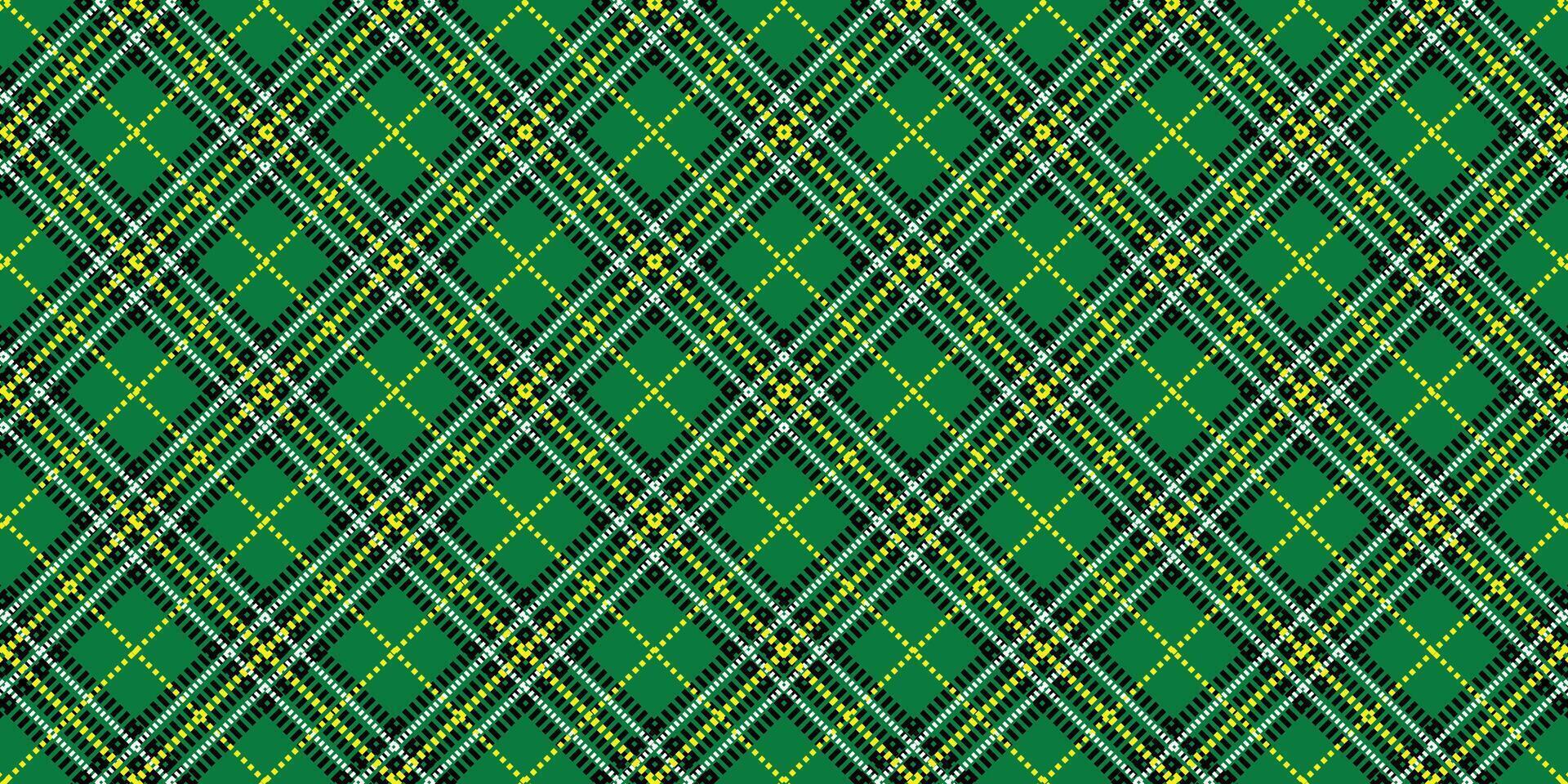 Green Black Yellow White Lumberjack plaid seamless pattern vector