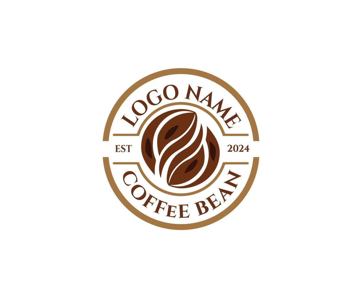 brown colour coffee bean shape in circle vector