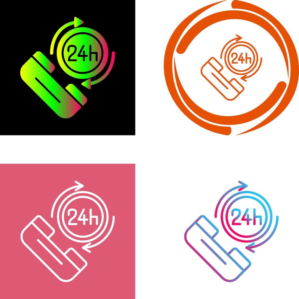 24h Icon Design vector