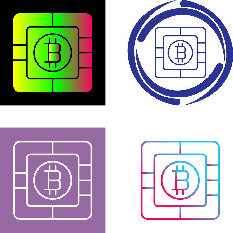 Bitcoin Chip Icon Design vector