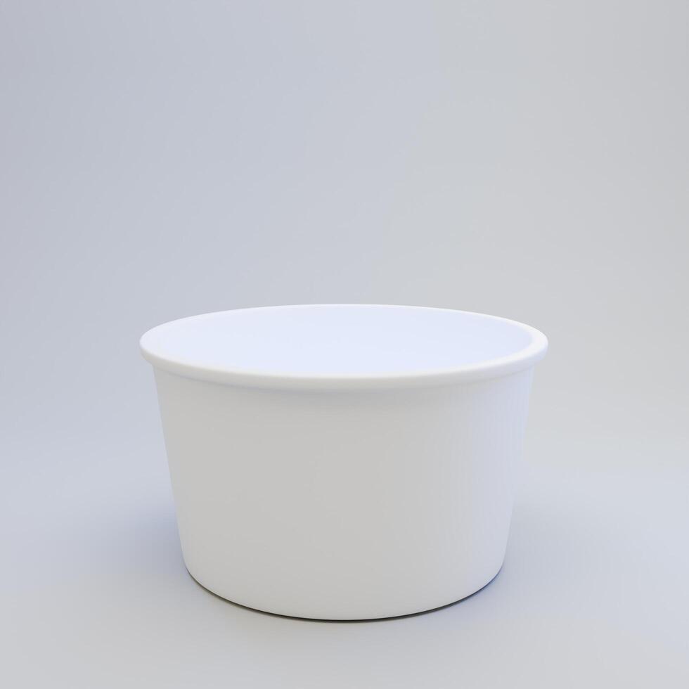 Paper bowl or container mockup isolated on white background photo