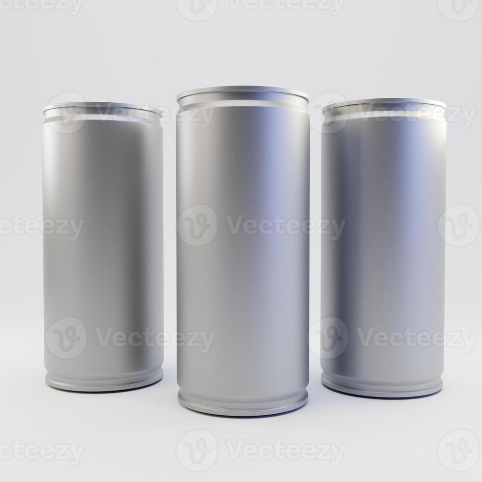 Soda can mockup template isolated on light grey background photo