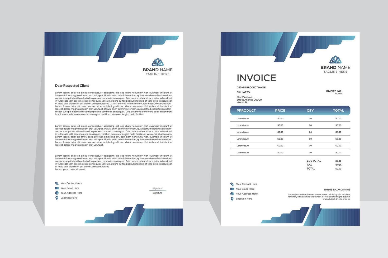 Creative perfect design for your business, Business letterhead and invoice design template vector