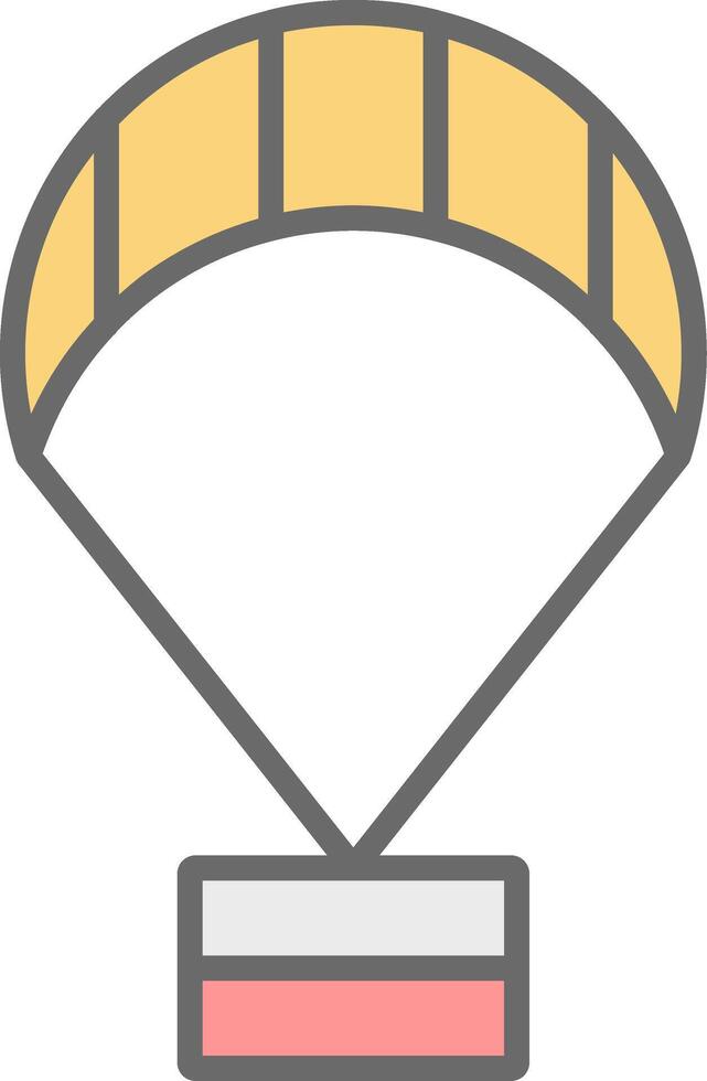 Paragliding Line Filled Light Icon vector
