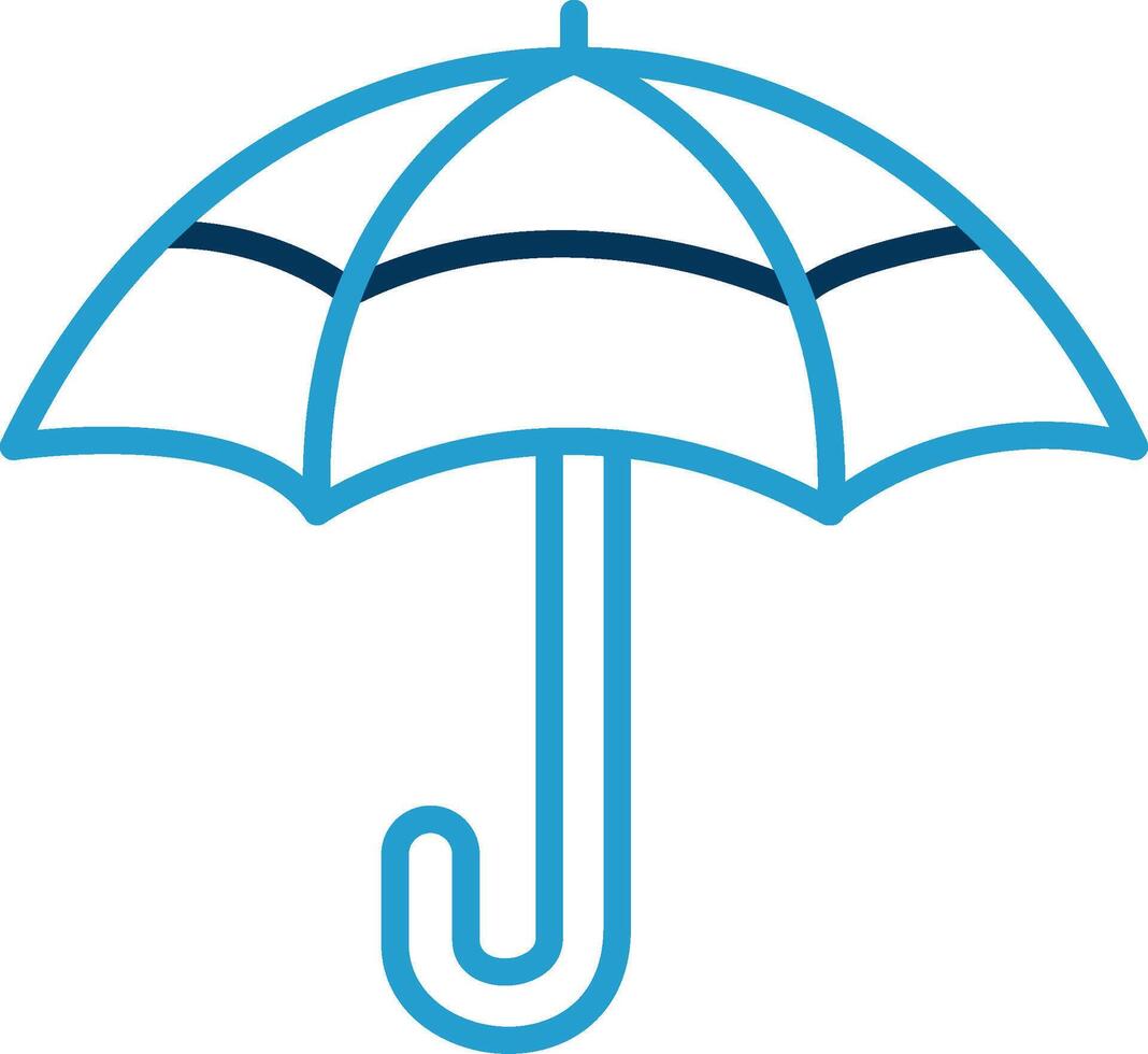 Parasol Line Blue Two Color Icon vector