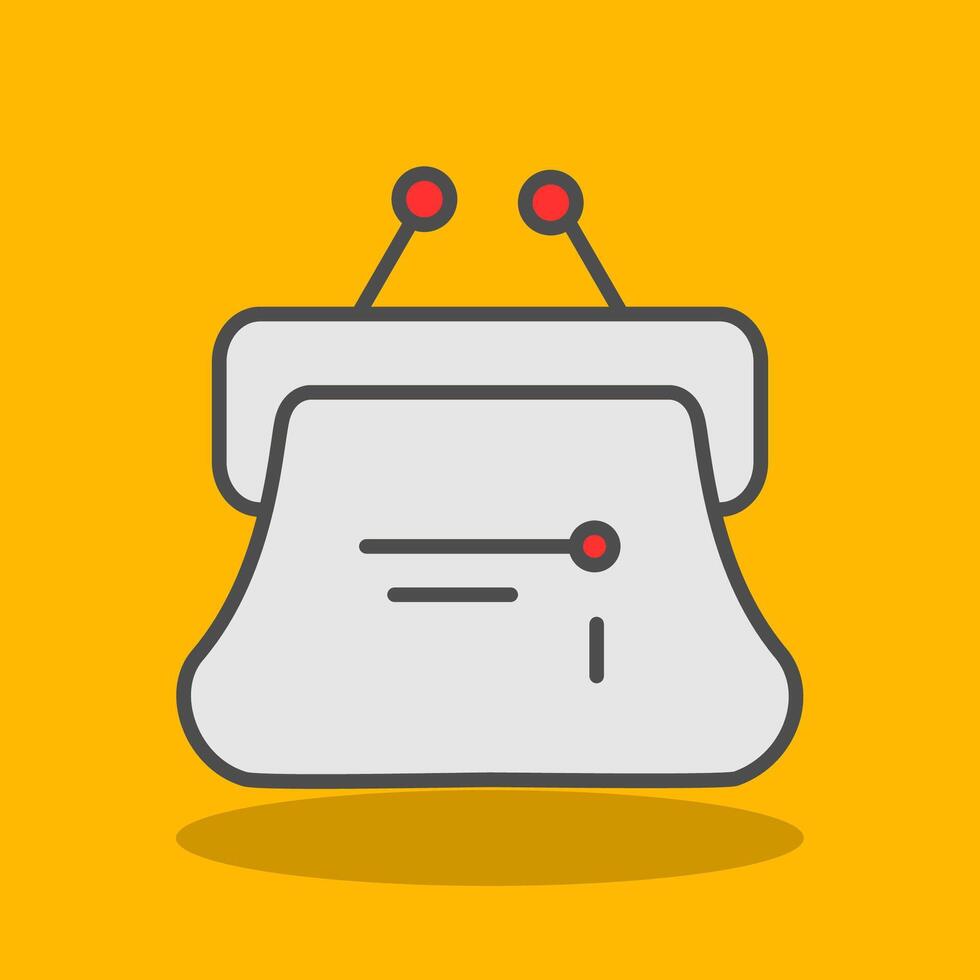 Coin Purse Filled Shadow Icon vector